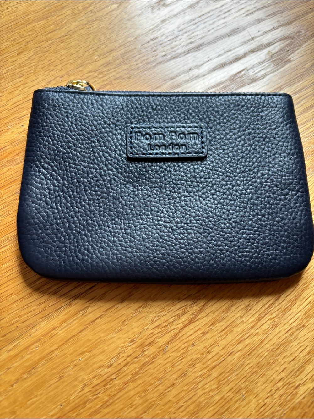 Pom Pom London Navy Pebbled Leather Coin Purse